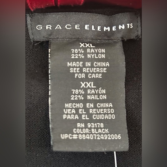 NEW GRACE ELEMENTS BLACK BOYFRIEND SWEATER - SUZE XXL - Picture 8 of 9